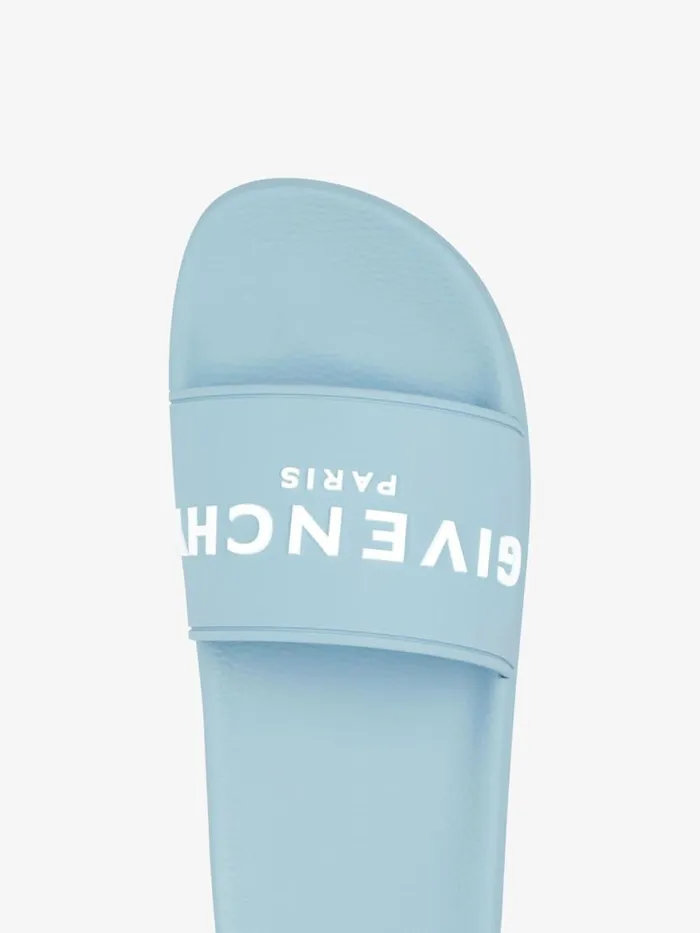 Men Slides and Sandals Givenchy Slide Flat Sandals In Rubber Sky Blue Men Slides and Sandals Givenchy Slide Flat Sandals In Rubber Sky Blue