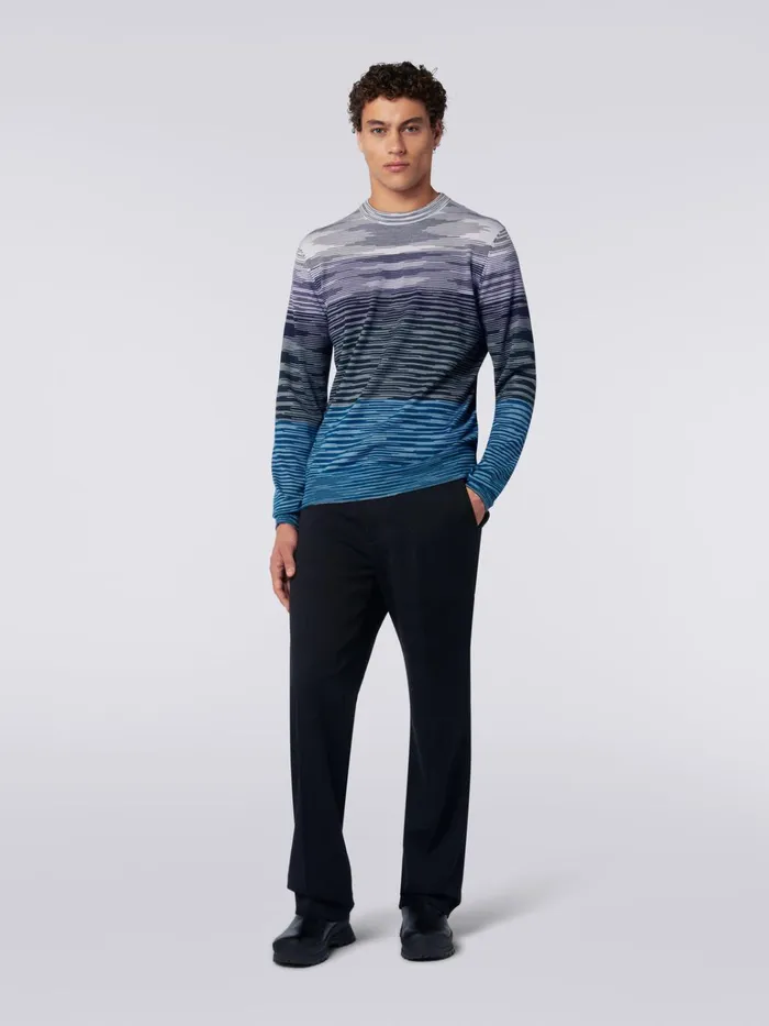 Men Slub Wool CrewNeck Pullover Multicoloured Missoni Knitwear Men Slub Wool CrewNeck Pullover Multicoloured Missoni Knitwear