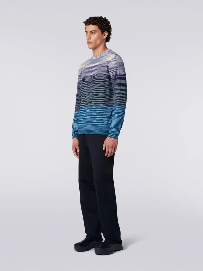 Men Slub Wool CrewNeck Pullover Multicoloured Missoni Knitwear Men Slub Wool CrewNeck Pullover Multicoloured Missoni Knitwear