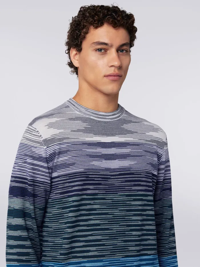 Men Slub Wool CrewNeck Pullover Multicoloured Missoni Knitwear Men Slub Wool CrewNeck Pullover Multicoloured Missoni Knitwear