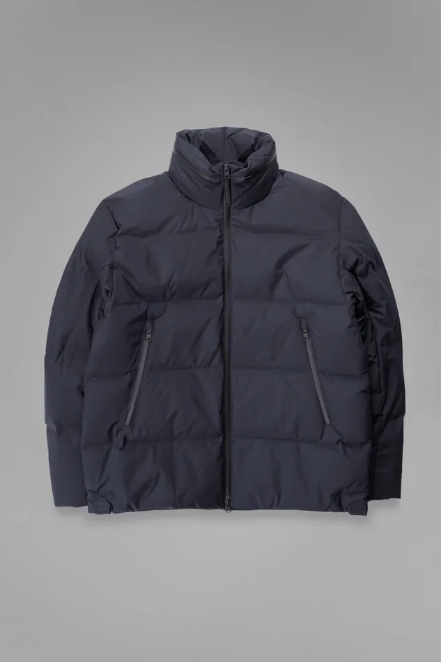 Men Stand Collar Short Down Jacket Pertex Shield Dark Navy Norse Projects Outerwear