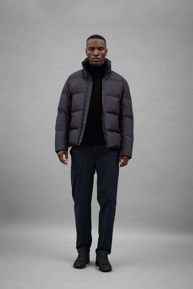 Men Stand Collar Short Down Jacket Pertex Shield Dark Navy Norse Projects Outerwear