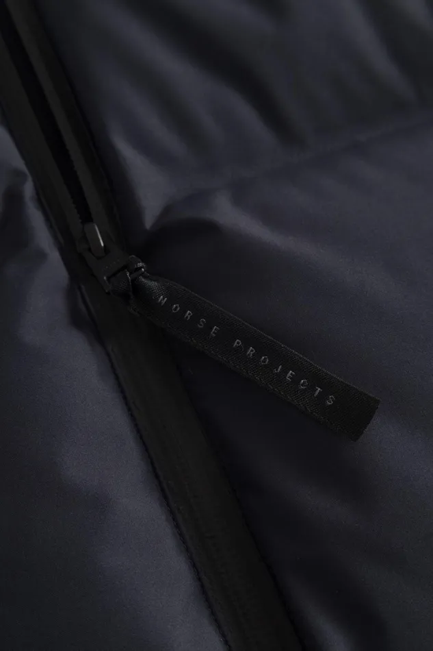 Men Stand Collar Short Down Jacket Pertex Shield Dark Navy Norse Projects Outerwear
