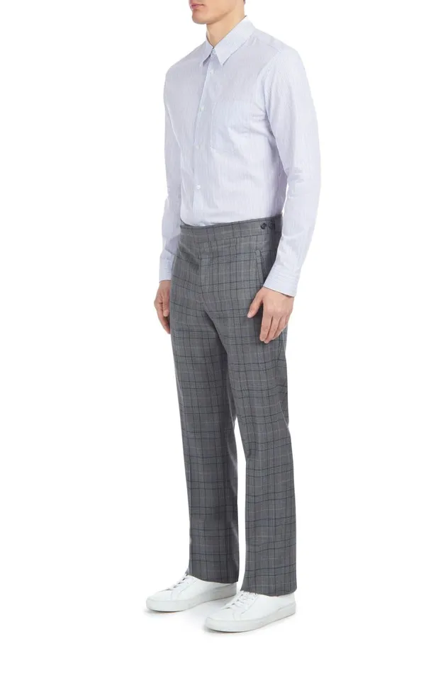 Men Suits Gabriela Hearst Sebastian Pant In BlueGrey Check Virgin Wool