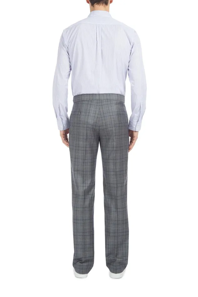 Men Suits Gabriela Hearst Sebastian Pant In BlueGrey Check Virgin Wool