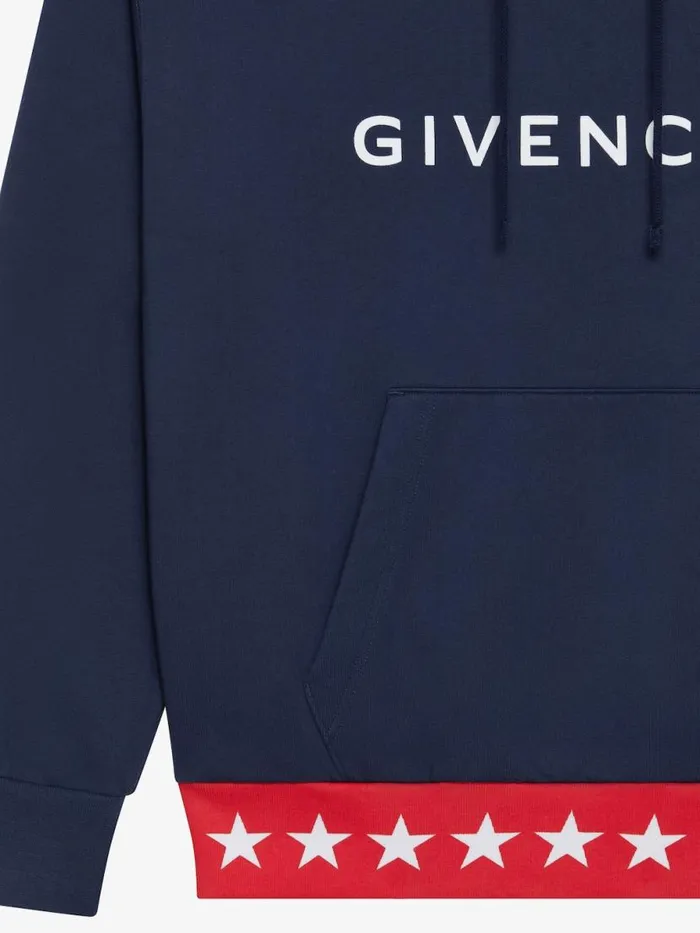 Men Sweatshirts and Hoodies Givenchy GIVENCHY Boxy Fit Hoodie In Fleece Deep Blue Men Sweatshirts and Hoodies Givenchy GIVENCHY Boxy Fit Hoodie In Fleece Deep Blue