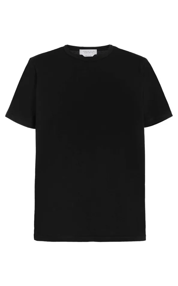 Men Tops Gabriela Hearst Bandeira TShirt In Black Upcycled Cotton