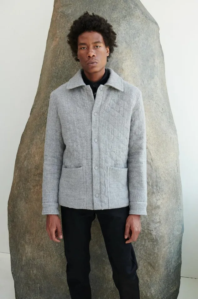Men Tops Gabriela Hearst Everly Overshirt In Black Organic Cotton