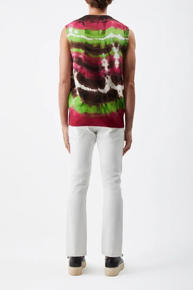 Men Tops Gabriela Hearst Fielding Knit Vest In Jewel Tie Dye Cashmere