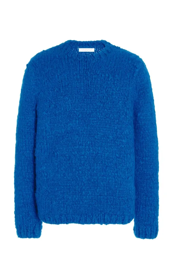 Men Tops Gabriela Hearst Lawrence Knit Sweater In Cobalt Welfat Cashmere