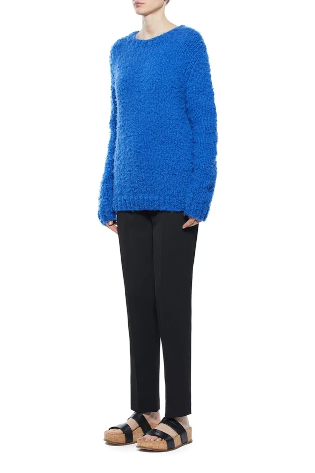 Men Tops Gabriela Hearst Lawrence Knit Sweater In Cobalt Welfat Cashmere
