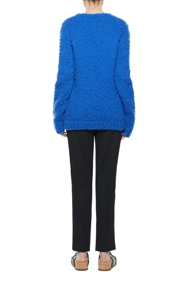 Men Tops Gabriela Hearst Lawrence Knit Sweater In Cobalt Welfat Cashmere