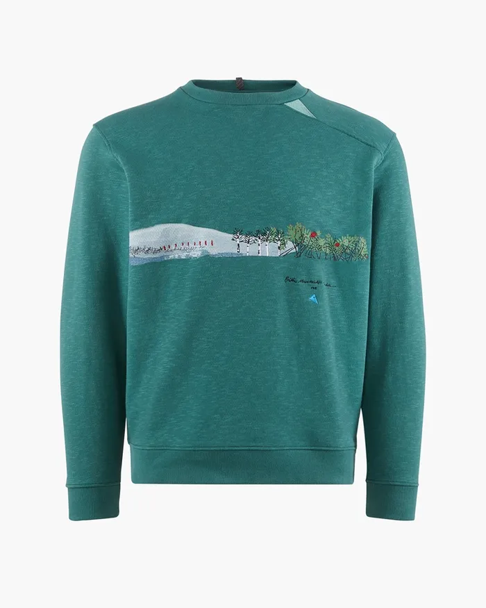 Men Turid Crew Sweater Britta Britta MarakattLabba Deep Green Klttermusen Fleeces and Sweaters