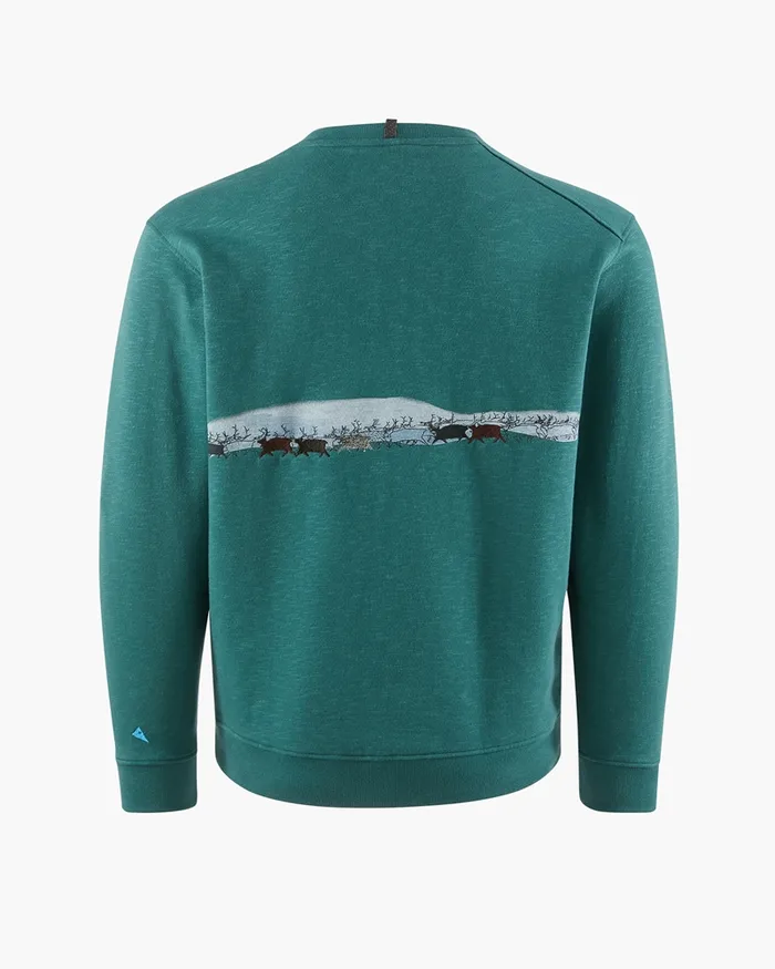 Men Turid Crew Sweater Britta Britta MarakattLabba Deep Green Klttermusen Fleeces and Sweaters