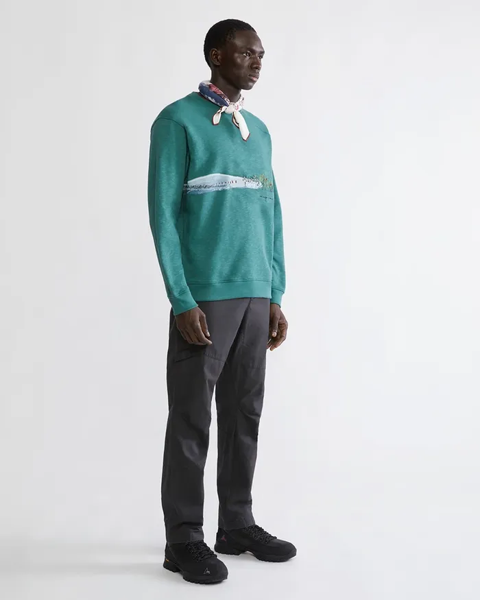 Men Turid Crew Sweater Britta Britta MarakattLabba Deep Green Klttermusen Fleeces and Sweaters
