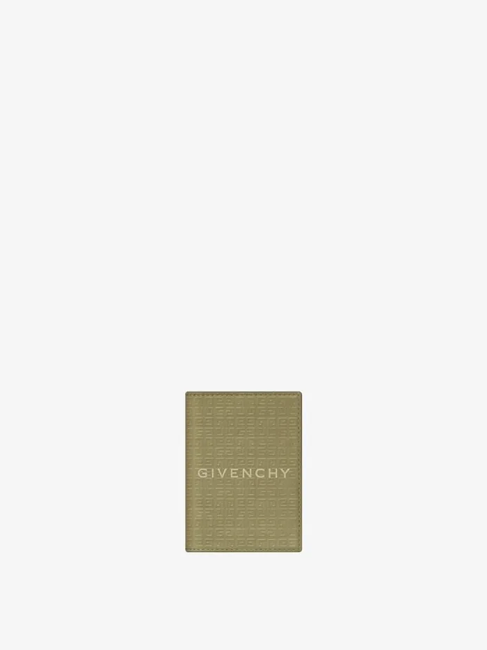 Men Wallets and Card Holders Givenchy GIVENCHY Card Holder In 4G Micro Leather Khaki