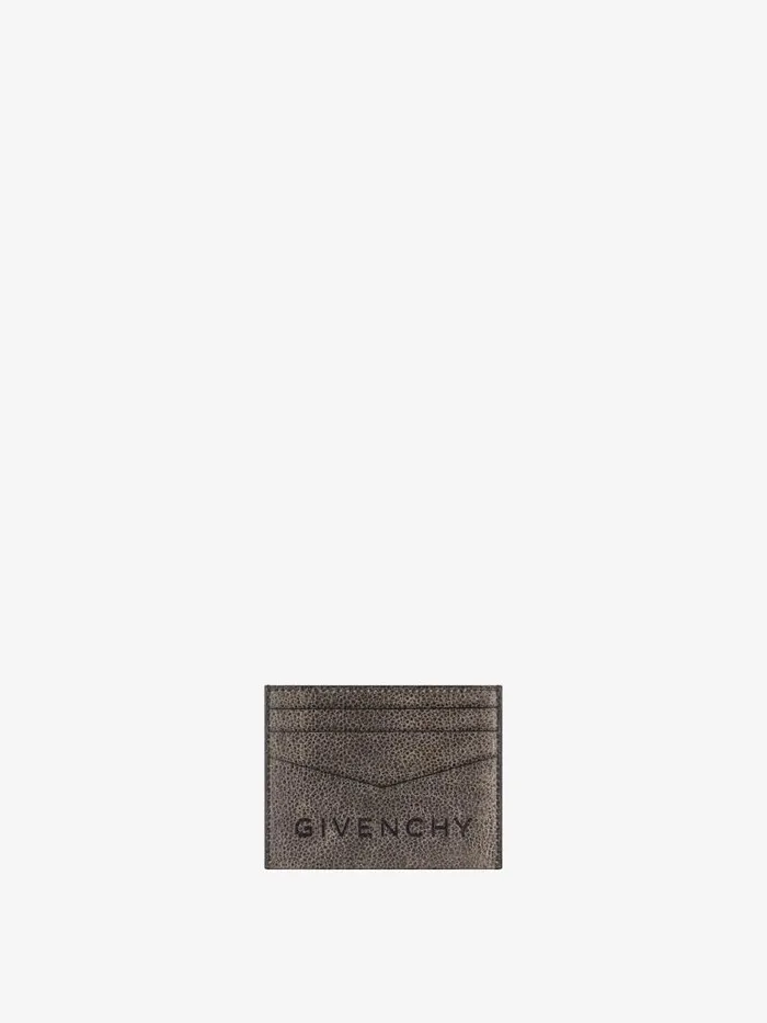 Men Wallets and Card Holders Givenchy GIVENCHY Card Holder In Crackled Leather Blackgrey