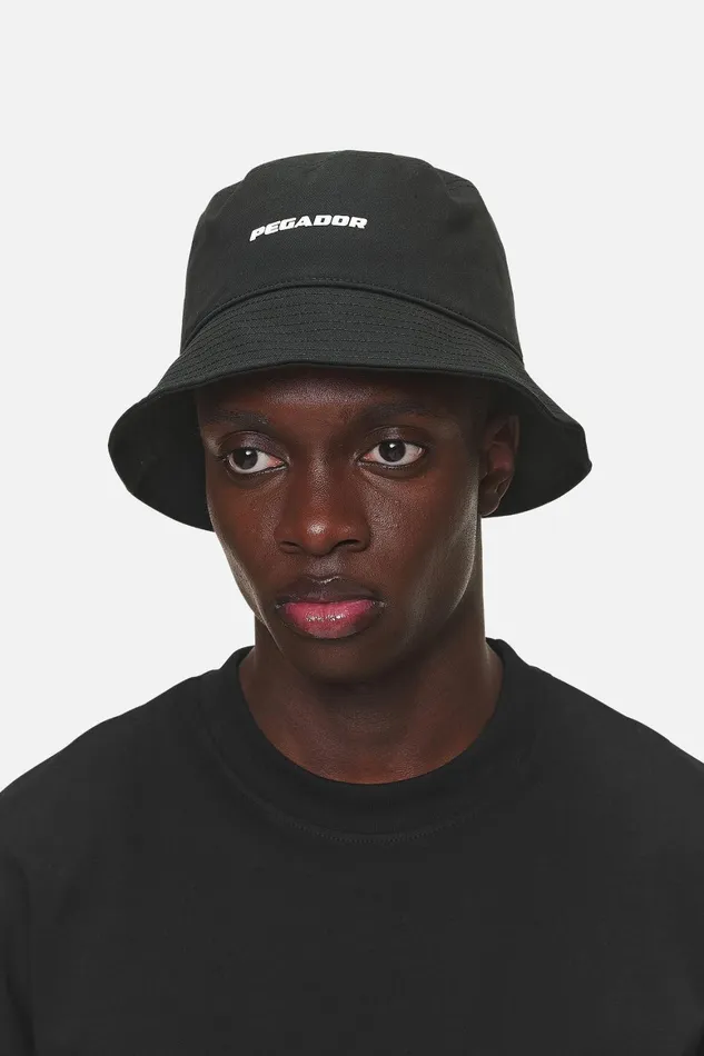 MenWomen Pegador Caps and Hats Logo Bucket Hat Black White MenWomen Pegador Caps and Hats Logo Bucket Hat Black White