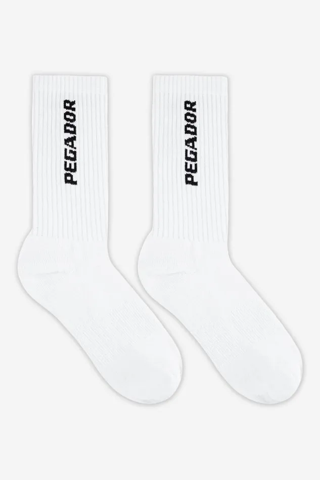 MenWomen Pegador Socken Cross Logo Socks White Black