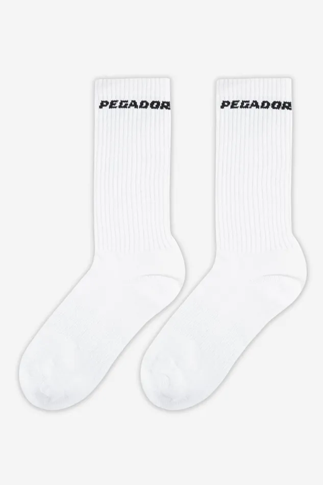 MenWomen Pegador Socken Side Logo Socks White Black MenWomen Pegador Socken Side Logo Socks White Black