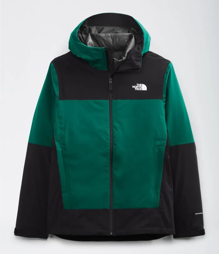 Mens The North Face 3In1 Mountain Light FL Triclimate Jacket Blackasphalt Greycedar Tan