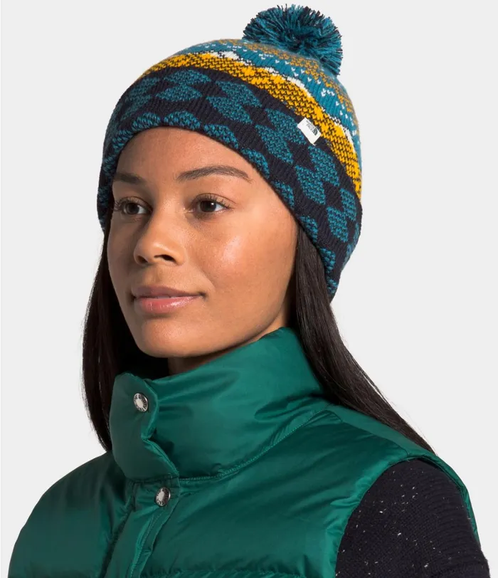 Mens The North Face Beanies and Scarves Fair Isle Beanie Mallard Blue