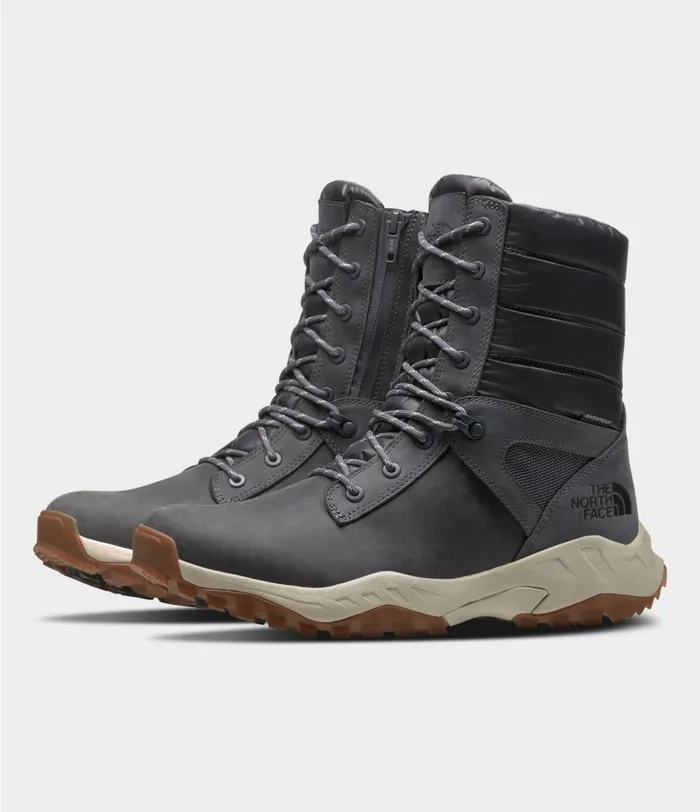 Mens The North Face Boots ThermoBall Boot ZipUp Asphalt Greyvintage White