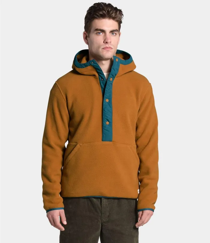 Mens The North Face Fleece Carbondale Snap Timber Tanmallard Blue