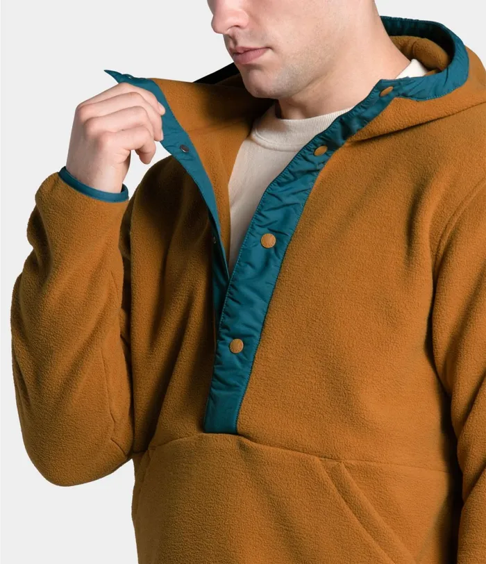 Mens The North Face Fleece Carbondale Snap Timber Tanmallard Blue