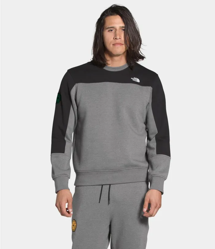 Mens The North Face Fleece Graphic Collection Pullover Tnf Medium Grey Heathertnf Black