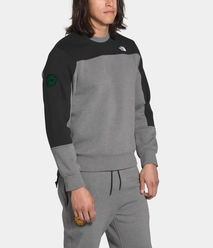 Mens The North Face Fleece Graphic Collection Pullover Tnf Medium Grey Heathertnf Black