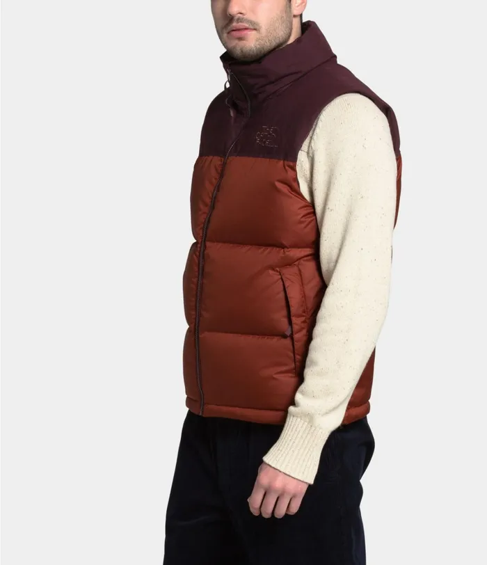 Mens The North Face Insulated and Down Jackets MENS ECO NUPTSE VEST Brandy Brownroot Brown