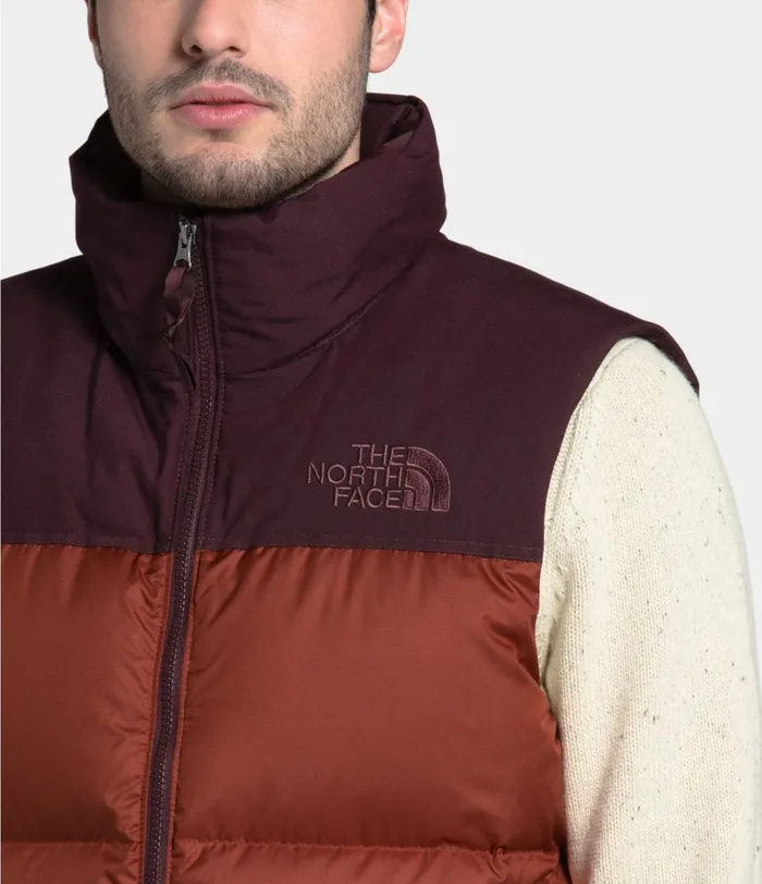 Mens The North Face Insulated and Down Jackets MENS ECO NUPTSE VEST Brandy Brownroot Brown