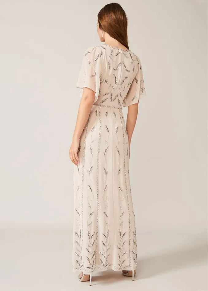 Meredith Embellished Leaf Dress Pearl Women Phase Eight Dresses