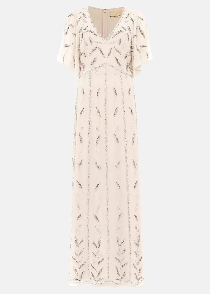 Meredith Embellished Leaf Dress Pearl Women Phase Eight Dresses