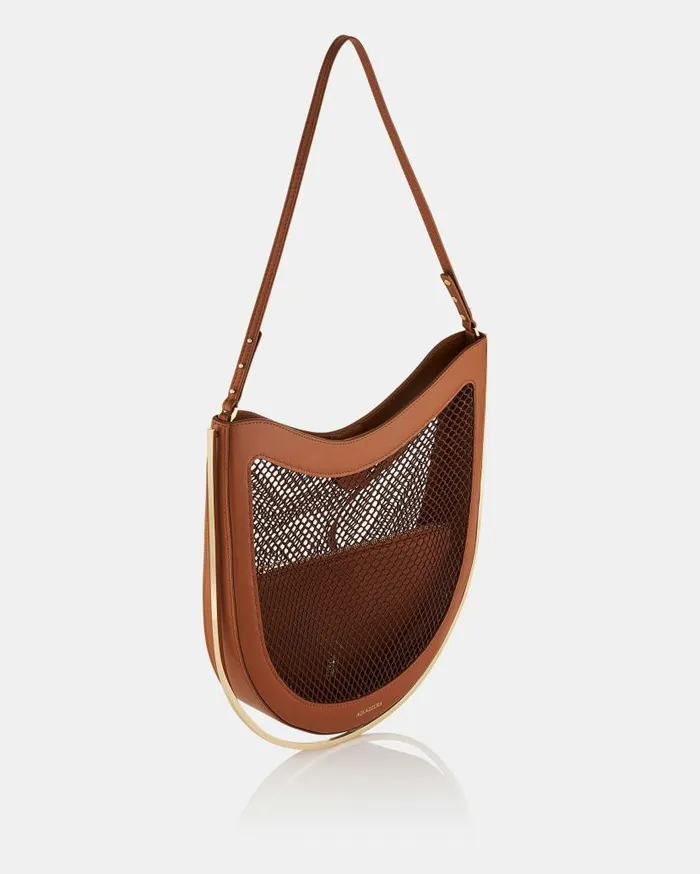 Mesh Purist Hobo Brown Women Aquazzura Shoulder Bags