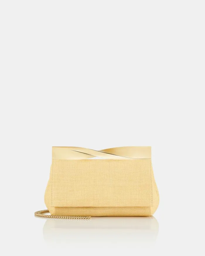 Mini Twist Clutch Beige Women Aquazzura Clutch Bags