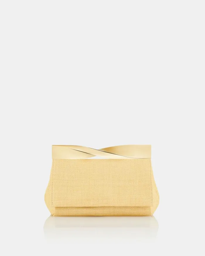 Mini Twist Clutch Beige Women Aquazzura Clutch Bags Mini Twist Clutch Beige Women Aquazzura Clutch Bags