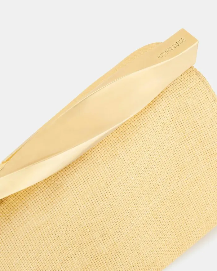 Mini Twist Clutch Beige Women Aquazzura Clutch Bags Mini Twist Clutch Beige Women Aquazzura Clutch Bags