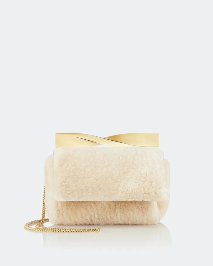 Mini Twist Clutch Beige Women Aquazzura Shoulder Bags