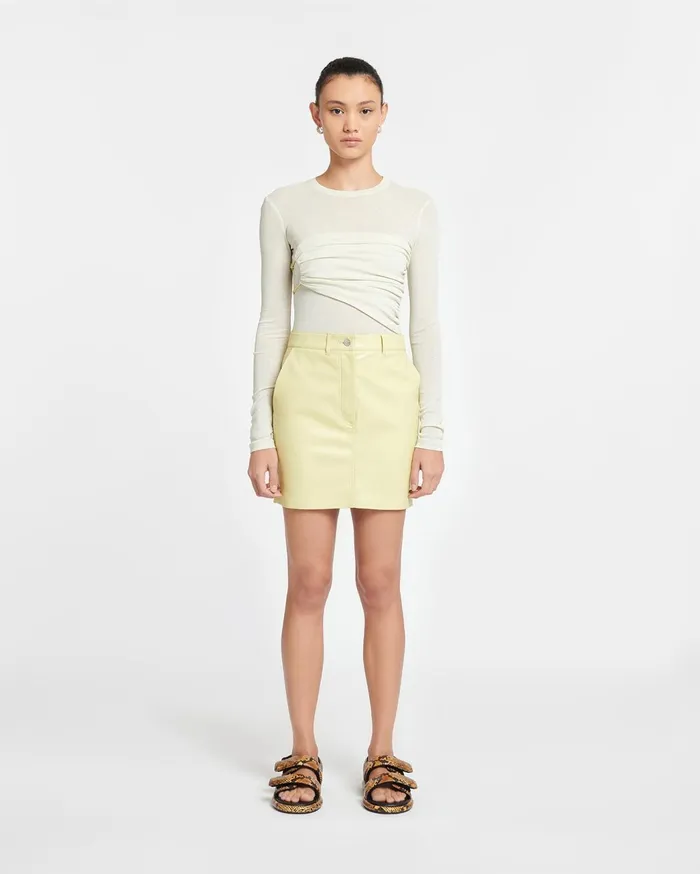 Miray Okobor AltLeather Mini Skirt Lemongrass Women Nanushka Skirts
