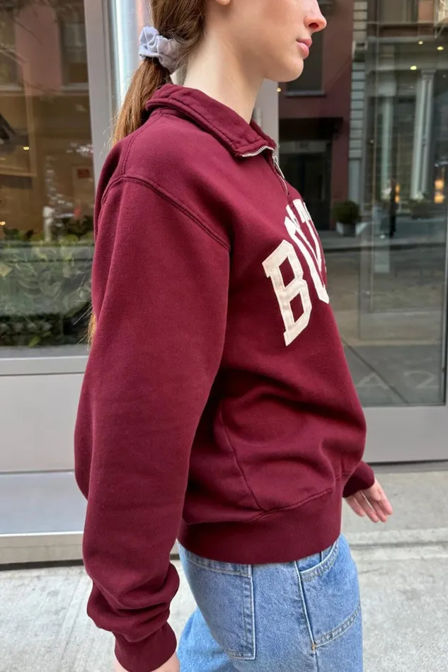 Misty Boston Sweatshirt Burgundy Women Brandy Melville Sweatpants and Sweatshirts