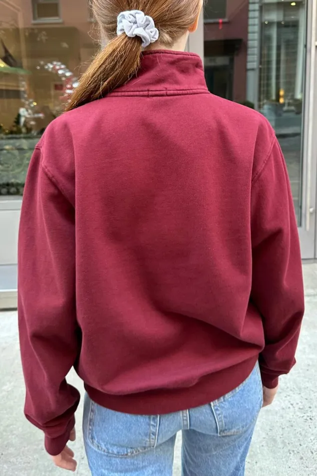 Misty Boston Sweatshirt Burgundy Women Brandy Melville Sweatpants and Sweatshirts