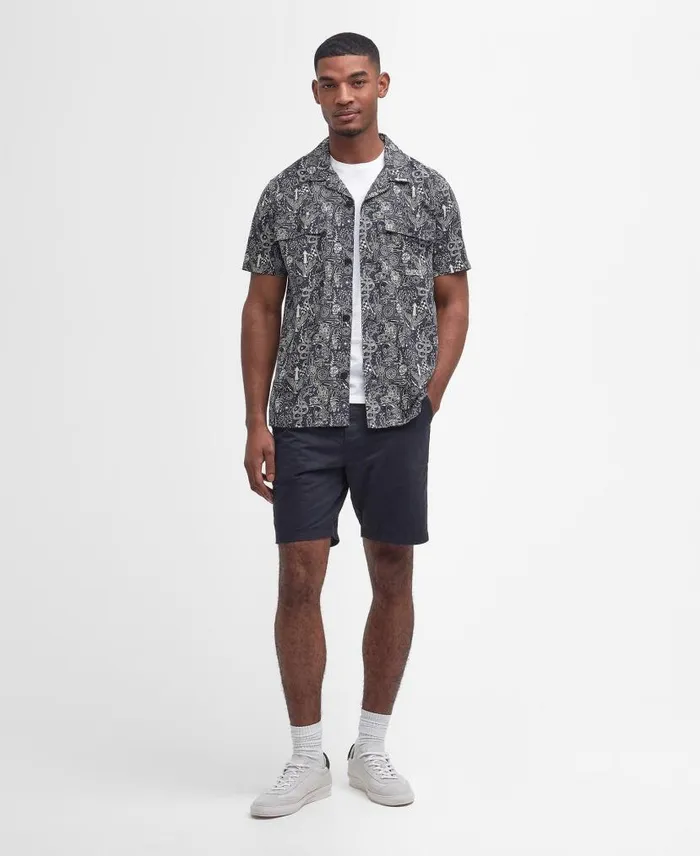 Mitchel Regular ShortSleeved Shirt Classic Navy Men Barbour Shirts