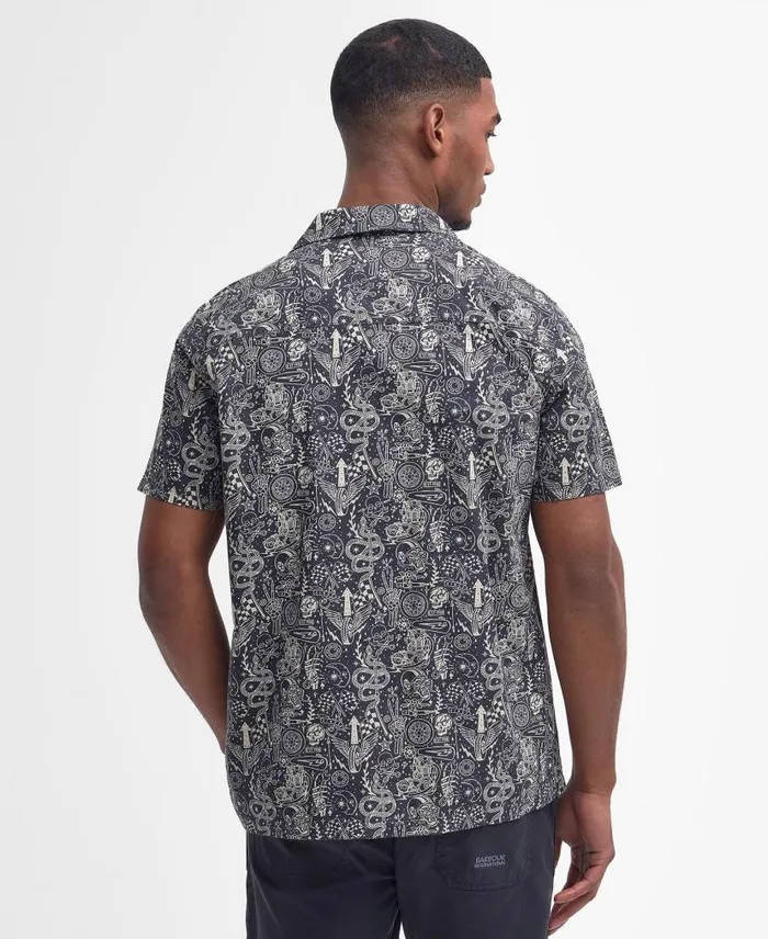 Mitchel Regular ShortSleeved Shirt Classic Navy Men Barbour Shirts