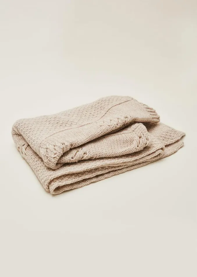 Miya Knitted Blanket Cream Women Phase Eight Scarves