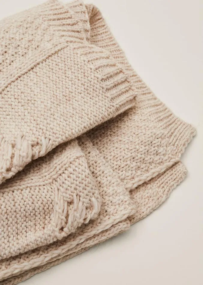 Miya Knitted Blanket Cream Women Phase Eight Scarves