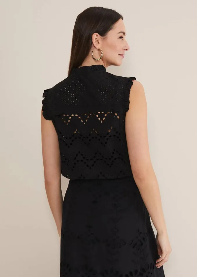 Mollie Broderie Sleeveless Blouse Black Women Phase Eight Shirts and Blouses Mollie Broderie Sleeveless Blouse Black Women Phase Eight Shirts and Blouses