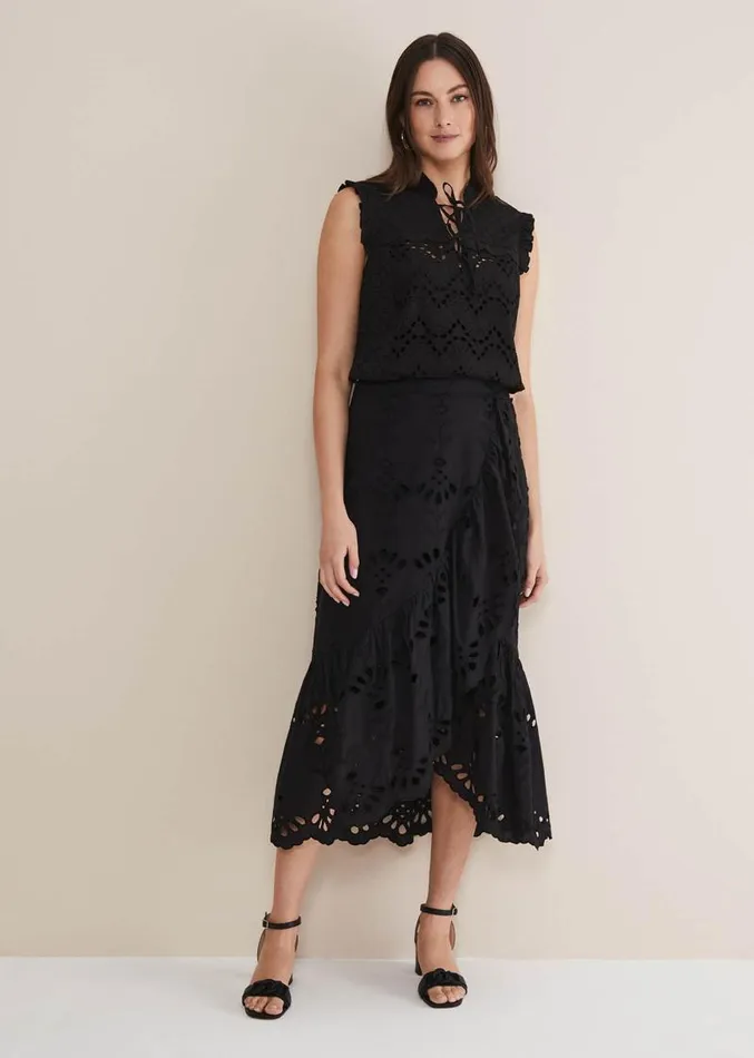 Mollie Broderie Sleeveless Blouse Black Women Phase Eight Shirts and Blouses Mollie Broderie Sleeveless Blouse Black Women Phase Eight Shirts and Blouses
