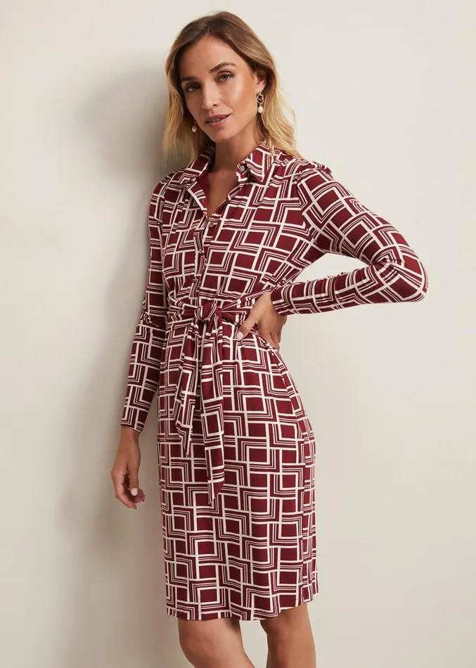 Montana Geo Shirt Shift Dress Multicoloured Women Phase Eight Dresses